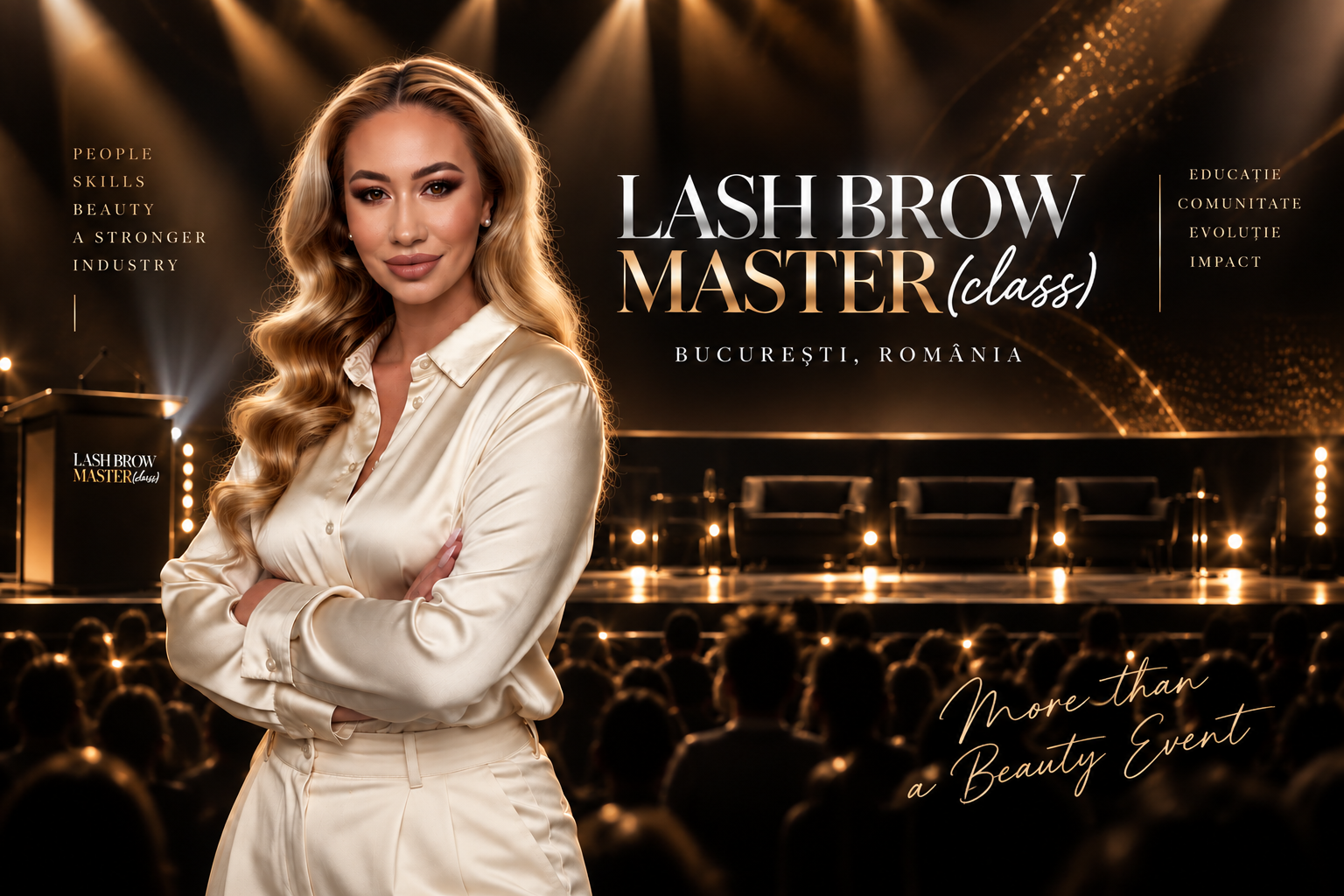 LASH&BROW MASTERCLASS organizer on stage